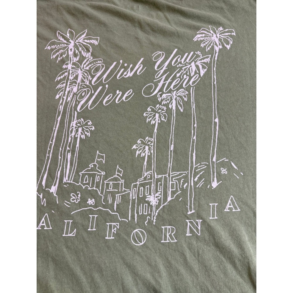 Victoria's Secret PINK Olive Green Palm Tree Graphic T-Shirt Small - Picture 14 of 15